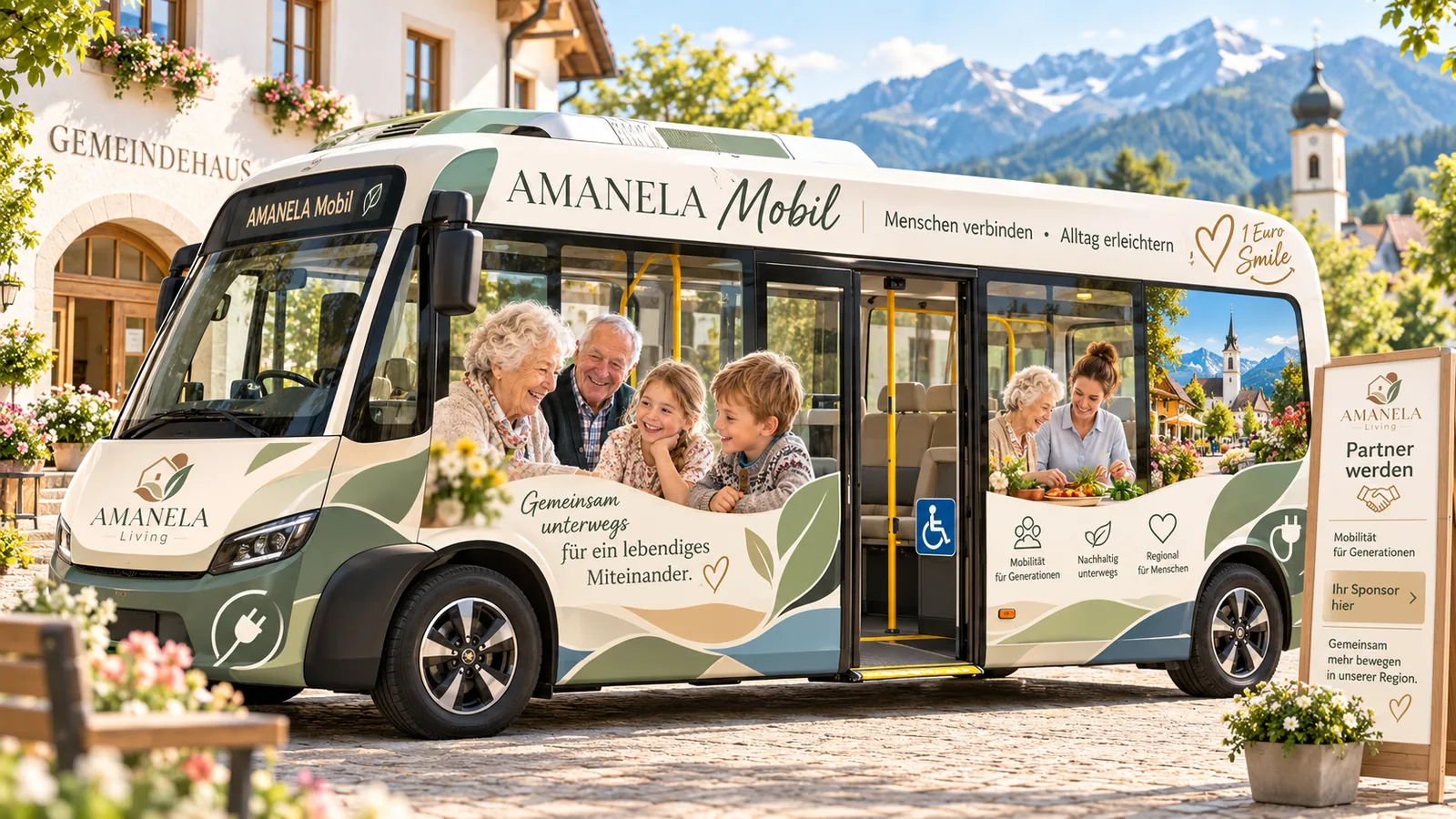 Konzeptvisualisierung des elektrischen AMANELA Mobil