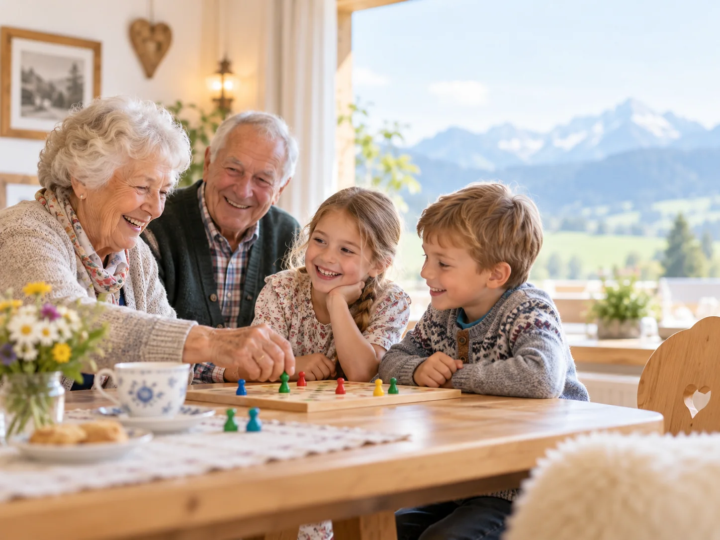 Kinder und ältere Menschen erleben gemeinsam Zeit und Gemeinschaft